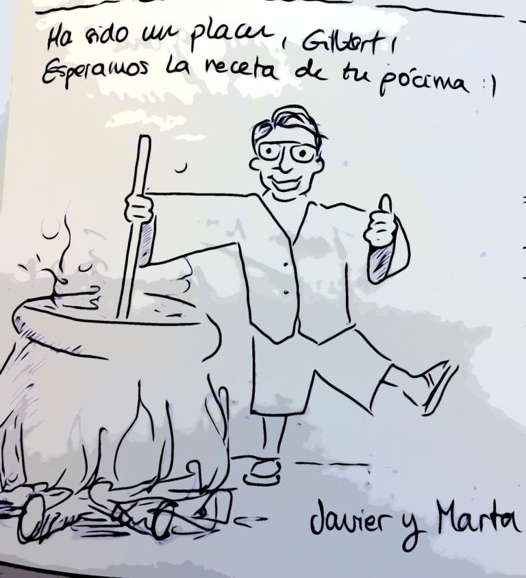 Gilbert cocinando en Casa Pesca Vera